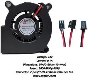 Suitable for SF5020SM, SF5020SL, and F5020 models: 50mm centrifugal 24V 0.20A fan | Ultra-quiet turbine fan, suitable for air purifiers, humidifiers, and CNC cooling. Suitable for SF5020SM, SF5020SL, and F5020 models: 50mm centrifugal 24V 0.20A fan | Ultra-quiet turbine fan, suitable for air purifiers, humidifiers, and CNC cooling.