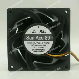 Suitable for motor 9GV0848P1G13 DC 48V 0.84A 80x80x38mm four-wire server cooling fan, high-speed airflow (CFM). Suitable for motor 9GV0848P1G13 DC 48V 0.84A 80x80x38mm four-wire server cooling fan, high-speed airflow (CFM).