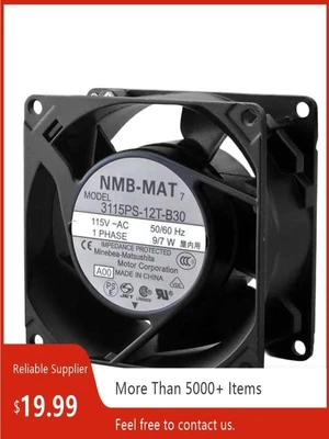 An 80mm chassis fan for the 3115PS-12T-B30, measuring 80x80x38mm, operating at 115V AC and 0.70A current, suitable for high-temperature industrial equipment. An 80mm chassis fan for the 3115PS-12T-B30, measuring 80x80x38mm, operating at 115V AC and 0.70A current, suitable for high-temperature industrial equipment.