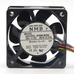 Suitable for A90L-0001-0581 2410VL-S5W-B59 6025 60x60x25mm chassis cooling fan, DC 24V 0.11A, axial-flow type for computers and electronic products. Suitable for A90L-0001-0581 2410VL-S5W-B59 6025 60x60x25mm chassis cooling fan, DC 24V 0.11A, axial-flow type for computers and electronic products.