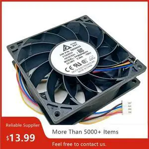 A 92mm 48V fan with an airflow of 81.97 CFM, dual ball bearings, suitable for server and industrial cooling systems, compatible with the FFB0948VH PWM radiator. A 92mm 48V fan with an airflow of 81.97 CFM, dual ball bearings, suitable for server and industrial cooling systems, compatible with the FFB0948VH PWM radiator.