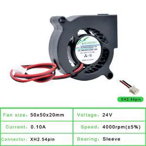ACP5020 - Blower Fan 5cm 50mm, Fan 50x50x20mm, DC24V, Sleeve, 4000rpm, Turbine Blower Cooling Fan, Suitable for Projectors and 3D Printers ACP5020 - Blower Fan 5cm 50mm, Fan 50x50x20mm, DC24V, Sleeve, 4000rpm, Turbine Blower Cooling Fan, Suitable for Projectors and 3D Printers