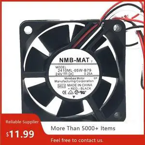 Suitable for 2410ML-05W-B79 6025 60mm x 25mm DC 24V 0.25A high-speed cooling fan with alarm function, suitable for industrial and inverter applications. Suitable for 2410ML-05W-B79 6025 60mm x 25mm DC 24V 0.25A high-speed cooling fan with alarm function, suitable for industrial and inverter applications.