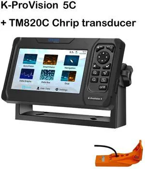 5-inch K-ProVision 5C GPS/CHIRP fish finder, marine waterproof touchscreen enhanced GPS/CHIRP fish finder with sensor (with TM820C Chrip). 5-inch K-ProVision 5C GPS/CHIRP fish finder, marine waterproof touchscreen enhanced GPS/CHIRP fish finder with sensor (with TM820C Chrip).