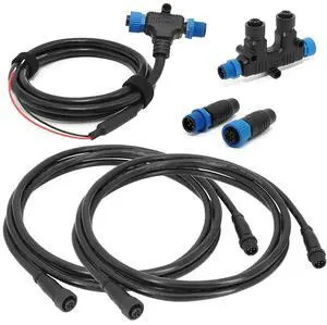 NMEA 2000 starter kit for outboard motors (2006 and later models), with N2K engine interface cable with T-connector for direct connection to engine D (dual-mount). NMEA 2000 starter kit for outboard motors (2006 and later models), with N2K engine interface cable with T-connector for direct connection to engine D (dual-mount).