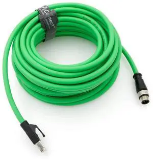 Industrial camera M12 D-type Ethernet cable, M12 4-pin male D-type to RJ45 shielded Cat5e high flexibility waterproof green (10M) Industrial camera M12 D-type Ethernet cable, M12 4-pin male D-type to RJ45 shielded Cat5e high flexibility waterproof green (10M)