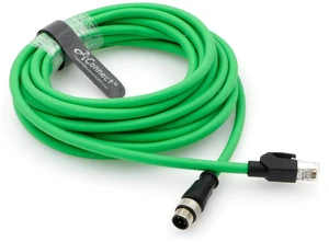 Industrial Ethernet cable for cameras, M12 D-Code 4-pin to RJ45 Cat5e waterproof network cable, green (5M) Industrial Ethernet cable for cameras, M12 D-Code 4-pin to RJ45 Cat5e waterproof network cable, green (5M)