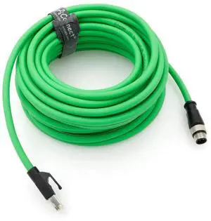 Industrial camera M12 D-type Ethernet cable, M12 4-pin male D-type to RJ45 shielded Cat5e high flexibility waterproof green (15M) Industrial camera M12 D-type Ethernet cable, M12 4-pin male D-type to RJ45 shielded Cat5e high flexibility waterproof green (15M)