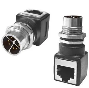 M12 X-8Pin-Mto RJ45-F-RA Connector Adapter Network Cable Right Angle Waterproof Socket M12 X-8Pin-Mto RJ45-F-RA Connector Adapter Network Cable Right Angle Waterproof Socket