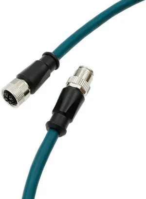 M12 8-pin X-Code male-to-female aviation sensor industrial cable, highly flexible shielded, suitable for device networks and fieldbus modules (1M). M12 8-pin X-Code male-to-female aviation sensor industrial cable, highly flexible shielded, suitable for device networks and fieldbus modules (1M).