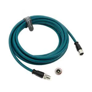M12 8-pin X-Code male-to-female aviation sensor industrial cable, highly flexible shielded, suitable for device networks and fieldbus modules (5M). M12 8-pin X-Code male-to-female aviation sensor industrial cable, highly flexible shielded, suitable for device networks and fieldbus modules (5M).