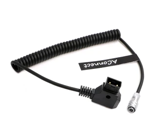 Power cord, compatible with BMPCC4K6K, 2-pin female to P-type gold connector V-type connector, 1-meter spiral cable (coiled cable). Power cord, compatible with BMPCC4K6K, 2-pin female to P-type gold connector V-type connector, 1-meter spiral cable (coiled cable).