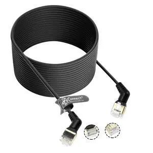 Ultra-thin 360° rotating Cat8 Ethernet cable, high-speed 40Gbps RJ45 cable, suitable for gaming PCs, laptops, and TVs (20M). Ultra-thin 360° rotating Cat8 Ethernet cable, high-speed 40Gbps RJ45 cable, suitable for gaming PCs, laptops, and TVs (20M).