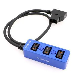 D-Tap male to 3-port P-Tap female splitter cable, threaded connector, 21 inches (54 cm) (blue) D-Tap male to 3-port P-Tap female splitter cable, threaded connector, 21 inches (54 cm) (blue)