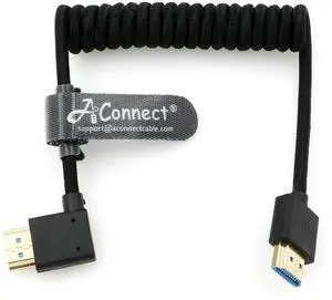 8K HDMI 2.1 spiral cable, supports 8K@60Hz and 4K@120Hz, 48Gbps high-speed braided spiral cable, length 12~18 inches, suitable for monitors (straight right black). 8K HDMI 2.1 spiral cable, supports 8K@60Hz and 4K@120Hz, 48Gbps high-speed braided spiral cable, length 12~18 inches, suitable for monitors (straight right black).