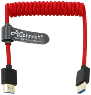 8K HDMI 2.1 spiral cable, supports 8K@60Hz and 4K@120Hz, 48Gbps high-speed braided spiral cable, length 12~18 inches, suitable for monitors (red). 8K HDMI 2.1 spiral cable, supports 8K@60Hz and 4K@120Hz, 48Gbps high-speed braided spiral cable, length 12~18 inches, suitable for monitors (red).