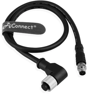 Plug and play adapter cable, M12 12-pin female to M8 6-pin male (60 cm 23.6 inches) (black right angle) Plug and play adapter cable, M12 12-pin female to M8 6-pin male (60 cm 23.6 inches) (black right angle)