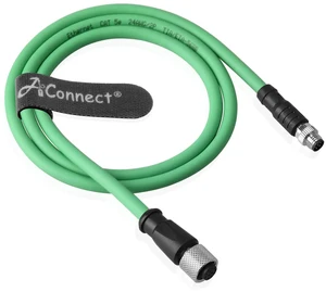 Plug and play adapter cable, M12 12-pin female to M8 6-pin male (60 cm 23.6 inches) (green straight) Plug and play adapter cable, M12 12-pin female to M8 6-pin male (60 cm 23.6 inches) (green straight)