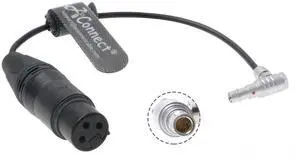 Audio cable for Z CAM E2 camcorder, right-angle 5-pin male to XLR 3-pin female, 6 inches (15 cm). Audio cable for Z CAM E2 camcorder, right-angle 5-pin male to XLR 3-pin female, 6 inches (15 cm).