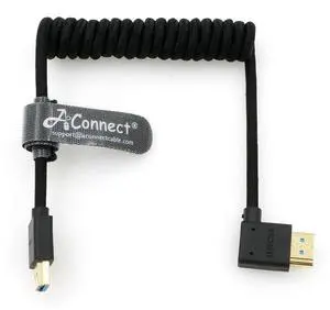 8K spiral HDMI 2.1 cable, supports 8K@60Hz and 4K@120Hz, 48Gbps ultra-high-speed braided cable, length 12~18 inches, suitable for left-hand bend connectors. 8K spiral HDMI 2.1 cable, supports 8K@60Hz and 4K@120Hz, 48Gbps ultra-high-speed braided cable, length 12~18 inches, suitable for left-hand bend connectors.