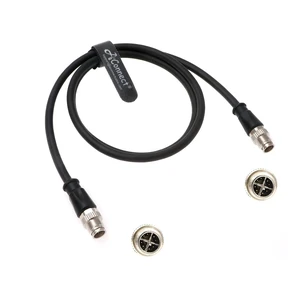 M12 8-pin male X-Code to 8-pin male X-Code shielded Ethernet cable, suitable for industrial cameras, highly flexible waterproof cable (1M). M12 8-pin male X-Code to 8-pin male X-Code shielded Ethernet cable, suitable for industrial cameras, highly flexible waterproof cable (1M).
