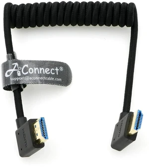 8K spiral HDMI 2.1 cable, supports 8K@60Hz, 48Gbps ultra-high-speed braiding, 12~18 inches in length, suitable for devices such as BM5, with left and right angle design. 8K spiral HDMI 2.1 cable, supports 8K@60Hz, 48Gbps ultra-high-speed braiding, 12~18 inches in length, suitable for devices such as BM5, with left and right angle design.