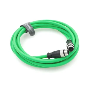 M12 4-pin D-type male to 4-pin D-type male Cat5e Ethernet waterproof shielded flexible cable, suitable for industrial applications, eco-friendly (3M 9.84Ft). M12 4-pin D-type male to 4-pin D-type male Cat5e Ethernet waterproof shielded flexible cable, suitable for industrial applications, eco-friendly (3M 9.84Ft).