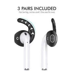 3 Pairs AirPods Ear Hooks Cover Silicone Accessories Compatible with AirPods and EarPods Headphones(Black) 3 Pairs AirPods Ear Hooks Cover Silicone Accessories Compatible with AirPods and EarPods Headphones(Black)