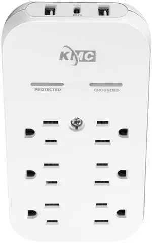 6-Outlet Extender USB-C PD Surge Protector Wall Tap, Multi-Plug USB Wall Charger, 2 USB-A Ports & USB-C 20W Power Delivery, High-Speed Phone Charger, 980J Surge Protection, UL/ETL Certified, White 6-Outlet Extender USB-C PD Surge Protector Wall Tap, Multi-Plug USB Wall Charger, 2 USB-A Ports & USB-C 20W Power Delivery, High-Speed Phone Charger, 980J Surge Protection, UL/ETL Certified, White