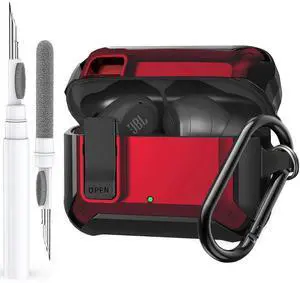 Compatible with Vibe 200TWS/Vibe Beam Case Cover Lock Clip with Cleaner Kit, Cool Protective Cover Men Women with Carabiner for Vibe Beam 2 Charging Case - Red Compatible with Vibe 200TWS/Vibe Beam Case Cover Lock Clip with Cleaner Kit, Cool Protective Cover Men Women with Carabiner for Vibe Beam 2 Charging Case - Red