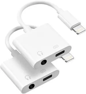 2 Pack Lightning to 3.5mm Headphone Jack Adapter, 2 in 1 Headphone Adapter Aux Audio and Charger Adapter Dongle Cable Splitter Compatible with iPhone14/13/12/11/XS/XR 2 Pack Lightning to 3.5mm Headphone Jack Adapter, 2 in 1 Headphone Adapter Aux Audio and Charger Adapter Dongle Cable Splitter Compatible with iPhone14/13/12/11/XS/XR