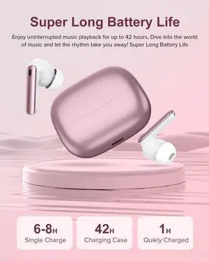 Wireless Earbuds, 42H Playtime Bluetooth 5.3 Headphones, HiFi Stereo Call Noise Cancelling Earbuds, IPX7 Waterproof Stereo in-Ear Earphones with LED Display for iOS Android Wireless Earbuds, 42H Playtime Bluetooth 5.3 Headphones, HiFi Stereo Call Noise Cancelling Earbuds, IPX7 Waterproof Stereo in-Ear Earphones with LED Display for iOS Android