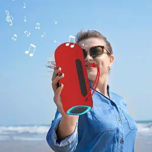 Portable Wireless Clear Loud Stereo Sound IPX5 Waterproof with RGB Lights BT5.3 Long Playtime TWS Pairing, for Home Party Outdoor Beach, Great Gift Choice (Red) Portable Wireless Clear Loud Stereo Sound IPX5 Waterproof with RGB Lights BT5.3 Long Playtime TWS Pairing, for Home Party Outdoor Beach, Great Gift Choice (Red)