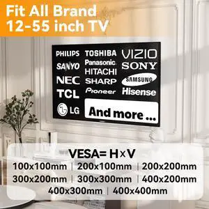 No Stud TV Wall Mount for 12-55 inch TVs, Holds up to 100 lbs, Drywall TVs Bracket, Bubble Level Included, Low Profile, Easy to Install for Bedroom Living Room No Stud TV Wall Mount for 12-55 inch TVs, Holds up to 100 lbs, Drywall TVs Bracket, Bubble Level Included, Low Profile, Easy to Install for Bedroom Living Room