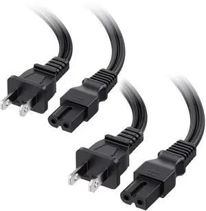 2-Pack 2 Prong TV Power Cord Replacement - 6ft, NEMA 1-15P to IEC C7, Polarized AC Power Cord for PS2, TV, and More 2-Pack 2 Prong TV Power Cord Replacement - 6ft, NEMA 1-15P to IEC C7, Polarized AC Power Cord for PS2, TV, and More