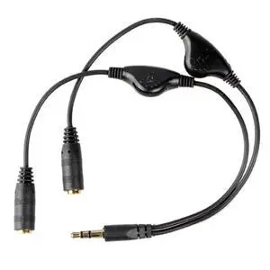 2-Pack 3.5mm Stereo Male to Dual Female Audio Headphone/Headset Y Splitter Cable with Volume Control Switch 2-Pack 3.5mm Stereo Male to Dual Female Audio Headphone/Headset Y Splitter Cable with Volume Control Switch