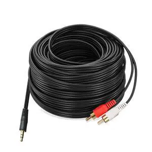 Aux Audio Cable 30 Feet, 3.5mm Aux to 2RCA Male Stereo Audio Y Cable Aux Audio Cable 30 Feet, 3.5mm Aux to 2RCA Male Stereo Audio Y Cable