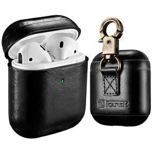 Leather Case with Keychain and Led Light for AirPods 2 & AirPods 1, Support Wireless Charging (Black) Leather Case with Keychain and Led Light for AirPods 2 & AirPods 1, Support Wireless Charging (Black)