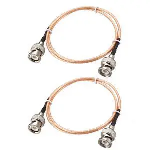 Male to Male Coax Cable RG316 RF Coaxial Cable 50 Ohm 2 Feet 2pcs for Video Signals, CCTV, DVR, Camera Male to Male Coax Cable RG316 RF Coaxial Cable 50 Ohm 2 Feet 2pcs for Video Signals, CCTV, DVR, Camera