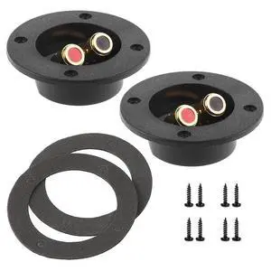 2 Pcs 3 Double Binding Round Plate Push Spring Loaded Jacks Speaker Box Terminal Cup 2 Pcs 3 Double Binding Round Plate Push Spring Loaded Jacks Speaker Box Terminal Cup