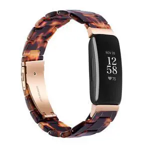 Compatible Fitness Tracker Bands for Women, Resin Strap Bands Accessories (Rose Gold+Tortoise) Compatible Fitness Tracker Bands for Women, Resin Strap Bands Accessories (Rose Gold+Tortoise)