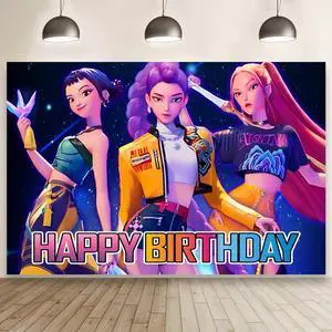 Demon Hunters Birthday Decorations,Demon Hunters Happy Birthday Banner Backdrop for Kids Birthday Party Supplies (5x3ft) Demon Hunters Birthday Decorations,Demon Hunters Happy Birthday Banner Backdrop for Kids Birthday Party Supplies (5x3ft)