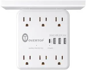 Power Charger with Shelf, Wall Outlet Extender Surge Protector with 6 AC Outlets, 4 USB Ports(1 USB C) Plug Expander Charger Shelf with Storage for Home, Dorm Power Charger with Shelf, Wall Outlet Extender Surge Protector with 6 AC Outlets, 4 USB Ports(1 USB C) Plug Expander Charger Shelf with Storage for Home, Dorm
