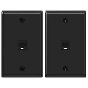 UL Listed Ethernet Wall Plate, CAT6 Wall Plate and Jack, RJ45 Keystone Inline Coupler with Keystone Ethernet Outlet, Black 2-Pack UL Listed Ethernet Wall Plate, CAT6 Wall Plate and Jack, RJ45 Keystone Inline Coupler with Keystone Ethernet Outlet, Black 2-Pack
