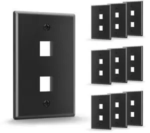UL Listed Keystone Wall Plate 2-Port, Low Profile Wall Plate for RJ45 Keystone Jack or Coupler and HDMI/Coax Modular Jack Inserts, Black 10-Pack UL Listed Keystone Wall Plate 2-Port, Low Profile Wall Plate for RJ45 Keystone Jack or Coupler and HDMI/Coax Modular Jack Inserts, Black 10-Pack