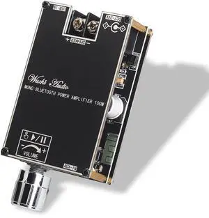 ZK-1001B Mono Bluetooth Amplifier Board with TPA316D2 Chip, Wide Voltage Input DC7-24V Peak Output Power 100W, with TWS Pairing Function ZK-1001B Mono Bluetooth Amplifier Board with TPA316D2 Chip, Wide Voltage Input DC7-24V Peak Output Power 100W, with TWS Pairing Function