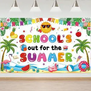 School's Out for The Summer Backdrop End of School Pool Party Background Bye School Hello Summer Decorations Banner,White,71 x 43Inch School's Out for The Summer Backdrop End of School Pool Party Background Bye School Hello Summer Decorations Banner,White,71 x 43Inch