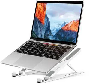 LS01 Pro Ergonomic Laptop Stand, Plastic Laptop Riser, Portable and Adjustable Notebook Computer Holder Compatible with 10-14" Laptops (White) LS01 Pro Ergonomic Laptop Stand, Plastic Laptop Riser, Portable and Adjustable Notebook Computer Holder Compatible with 10-14" Laptops (White)