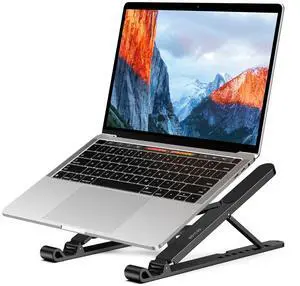 LS01 Pro Ergonomic Laptop Stand, Plastic Laptop Riser, Portable and Adjustable Notebook Computer Holder Compatible with 10-14" Laptops (Black) LS01 Pro Ergonomic Laptop Stand, Plastic Laptop Riser, Portable and Adjustable Notebook Computer Holder Compatible with 10-14" Laptops (Black)