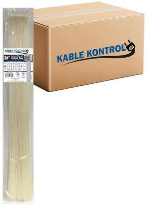Cable Zip Ties Natural White 1,000 Pcs 36 Inch, 50 Lbs Tensile Strength, Bulk Pack, Self-locking Natural Nylon Clear Plastic Wire Ties wraps for Indoor or Outdoor Use Cable Zip Ties Natural White 1,000 Pcs 36 Inch, 50 Lbs Tensile Strength, Bulk Pack, Self-locking Natural Nylon Clear Plastic Wire Ties wraps for Indoor or Outdoor Use